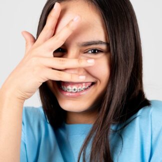 teen with braces